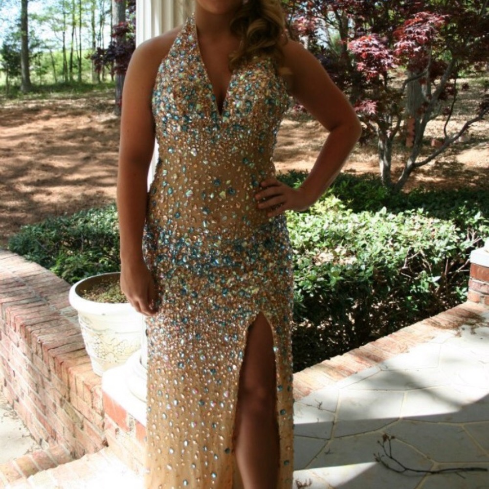 Jasz Couture v neck, halter neck evening gown